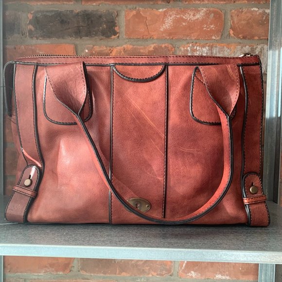 Fossil Vintage Re-issue Leather Brown large tote bag - Picture 2 of 12